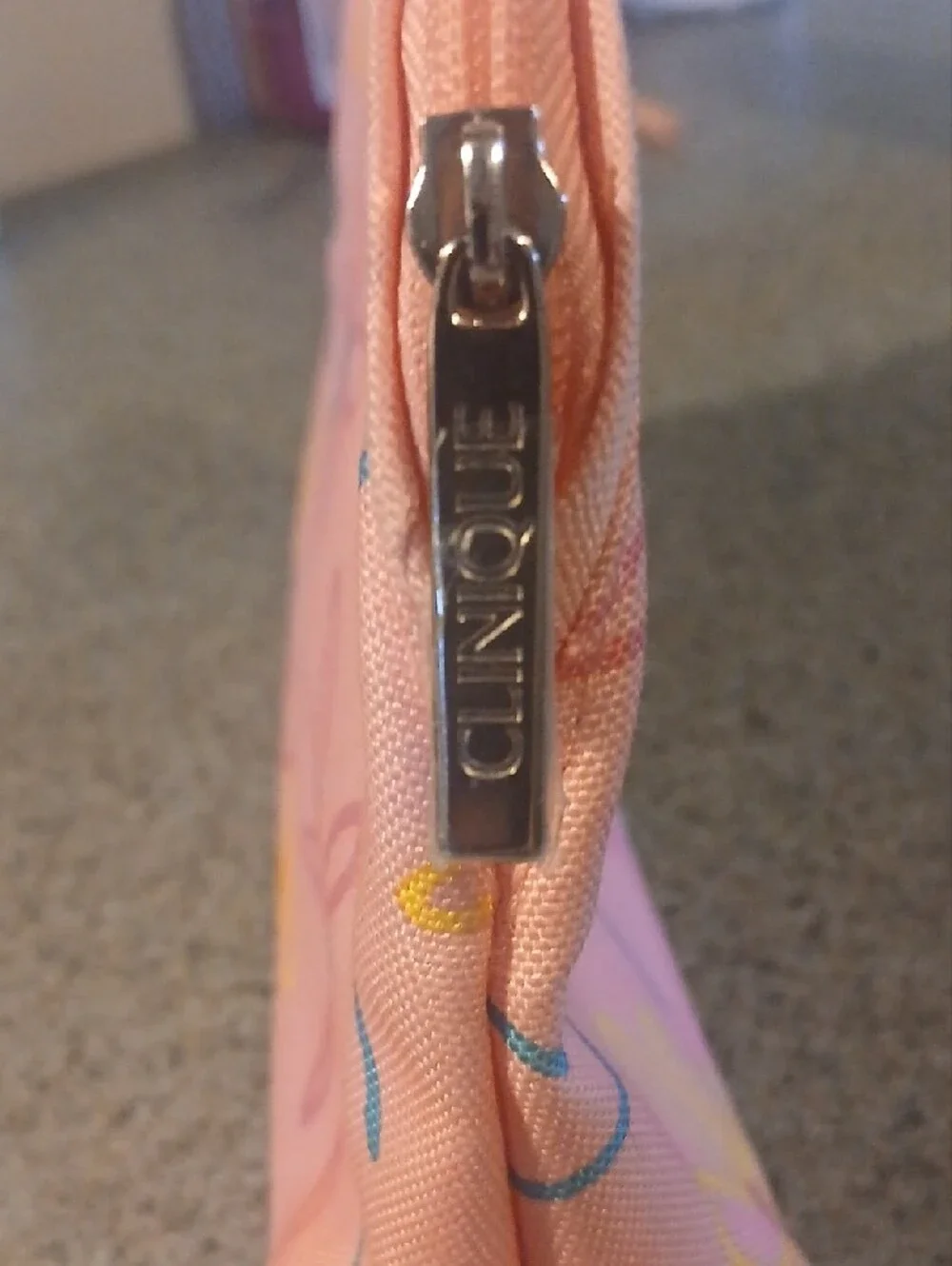 Clinique Pink Floral Makeup Bag